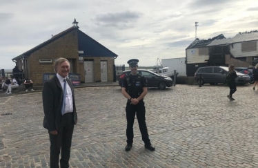 Sir David visiting Old Leigh